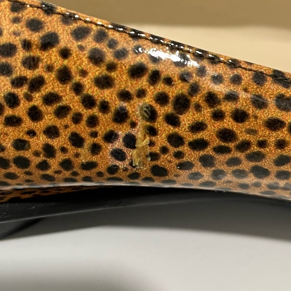Salvatore Ferraganno Boutique Made in Italy Shiny Cheetah Print flats size 8.5 - Picture 9 of 11